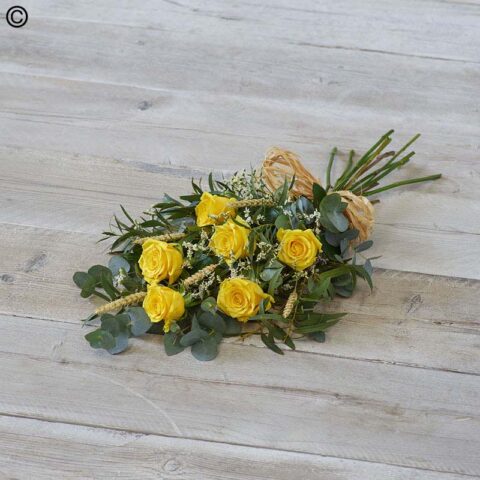 Funeral Florist’s Choice Yellow Simple Rose Sheaf